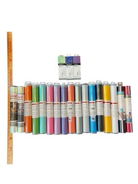 Oracal 651 Siser Cricut Vinyl Bundle 17 Rolls HTV Adhesive Infusible Ink Lot